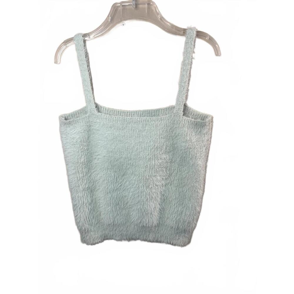 Women's Fuzzy Knit Tank Top - Light Mint - Picture 5 of 7